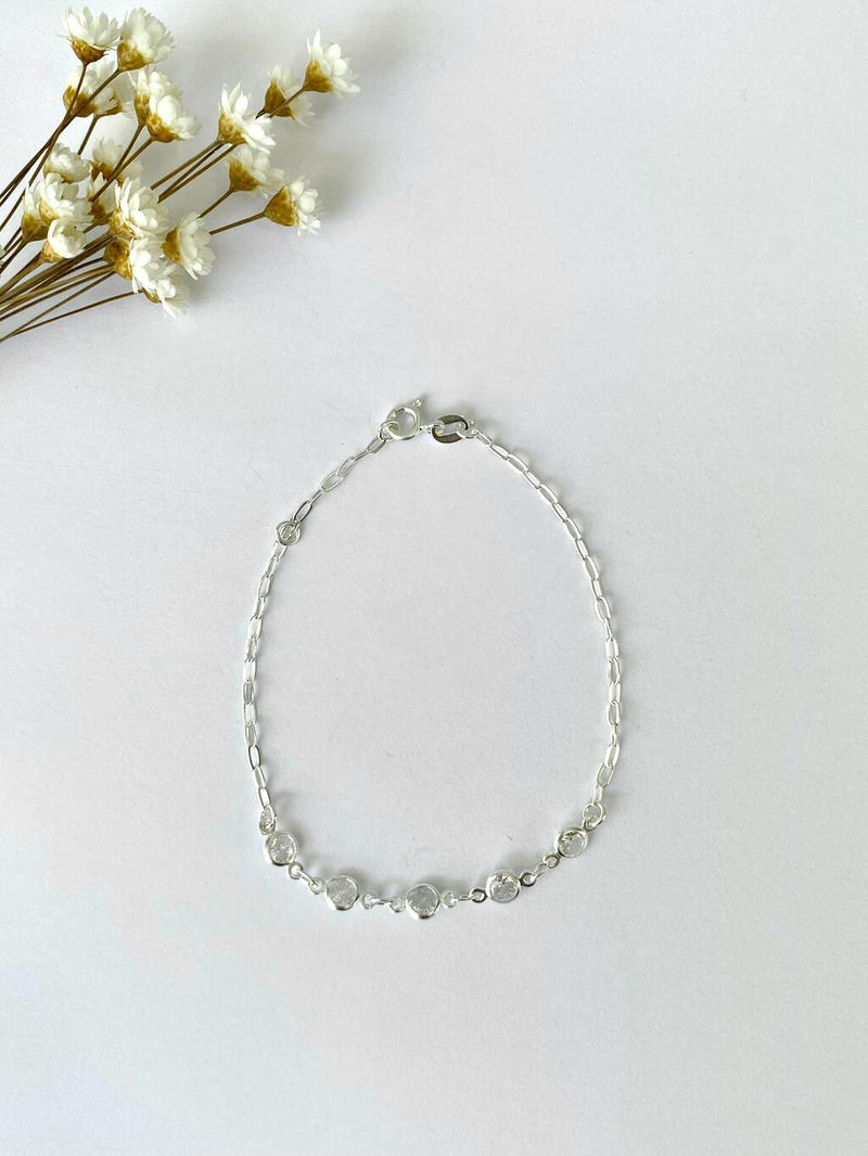 PULSEIRA 5 PEDRAS ZIRCÔNIA