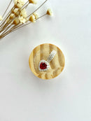 BERLOQUE PREMIUM CORAÇÃO VERMELHO-RUBI CRAVEJADO