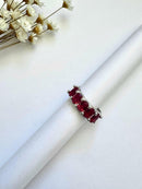 ANEL PREMIUM 5 ZIRCÔNIAS VERMELHO-RUBI