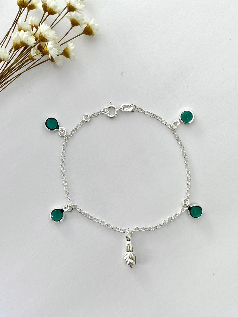 PULSEIRA FIGA DA SORTE COM ZIRCONIAS VERDE ESMERALDA