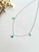 CHOKER 3 CORAÇÕES VERDE-ÁGUA