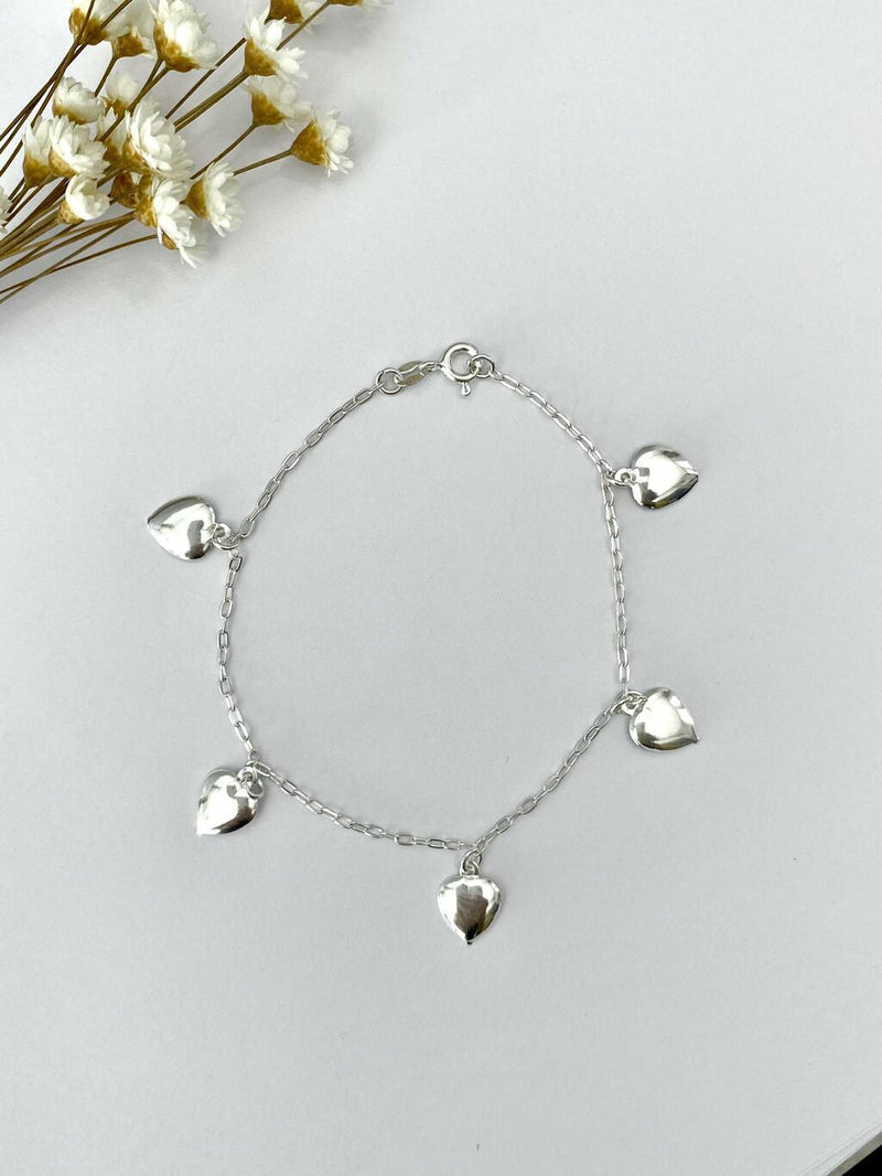 PULSEIRA 5 CORAÇÃO CHAPEADO