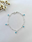 PULSEIRA 5 ZIRCÔNIA PENDURADA AZUL CLARO