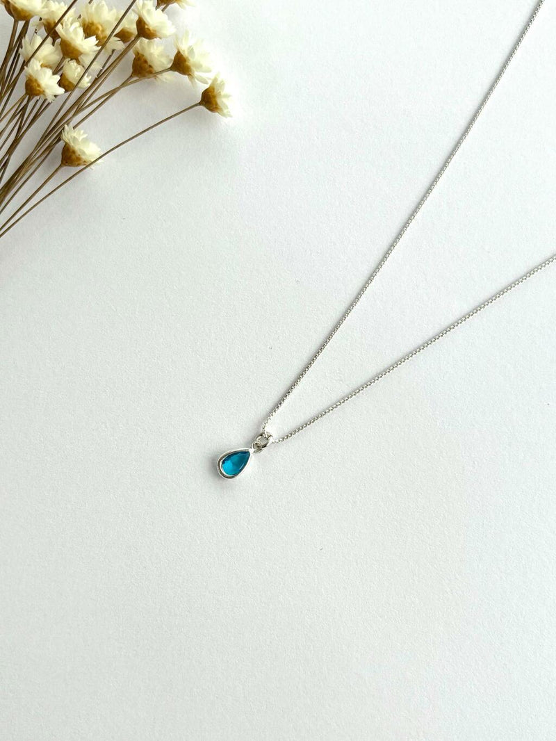 COLAR PONTO DE LUZ GOTA AZUL-CLARO