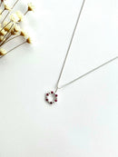 COLAR BOLINHAS INTERCALADAS COM ZIRCÔNIA ROSA