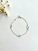 PULSEIRA 3 ZIRCÔNIAS AZUL-CRISTAL