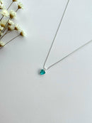 COLAR PONTO DE LUZ CORAÇÃO VERDE ÁGUA