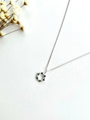 COLAR BOLINHAS INTERCALADAS COM ZIRCÔNIA VERDE-ESMERALDA