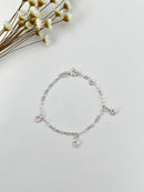 PULSEIRA INFANTIL ZIRCÔNIA PENDURADA ROSE