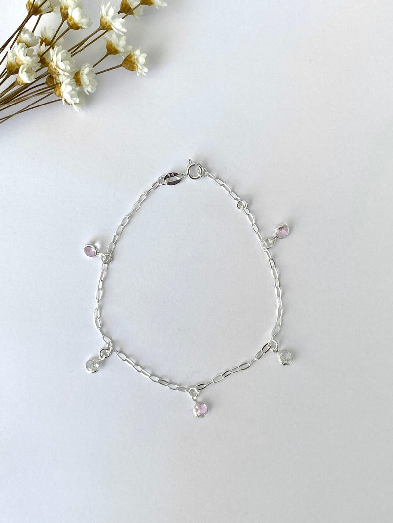 PULSEIRA ZIRCÔNIA PENDURADA ROSE