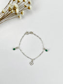 PULSEIRA INFANTIL TREVO COM ZIRCONIAS VERDE