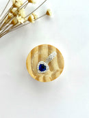 BERLOQUE PREMIUM CORAÇÃO AZUL ROYAL CRAVEJADO