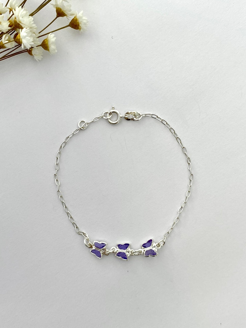 PULSEIRA 3 BORBOLETAS ROXA