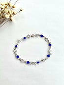 PULSEIRA 16 ZIRCÔNIAS AZUL ROYAL INTERCALADAS